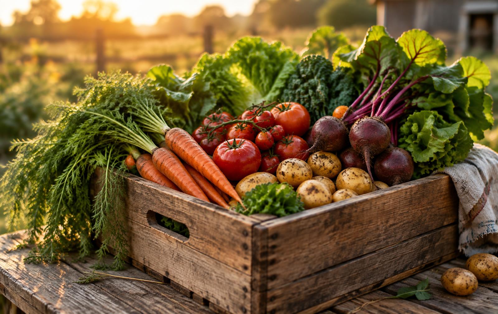 Cesta de verduras frescas da Da Roça 62